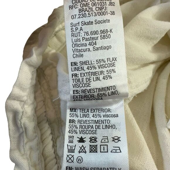 Roxy White Linen Blend Oceanside Flared Pants, M - Picture 10 of 11